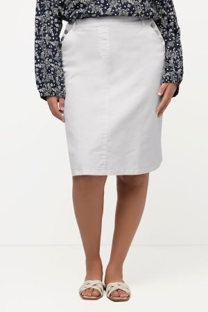 baltas dzinsinis sijonas