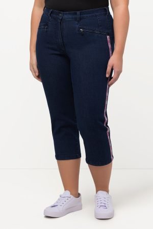 moteriski dzinsai su dekoratyvine sonine juosta