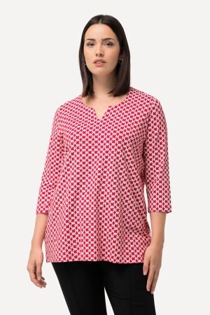 plius dydio roziniai moteriski marskineliai 3/4 rankoves