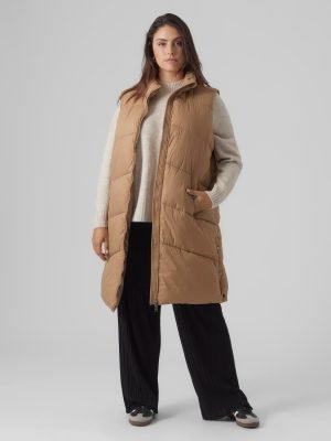 sviesiai ruda moteriska dygsniuota liemene