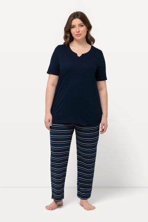 melyna moteriska pizama su dryzuotomis kelnemis