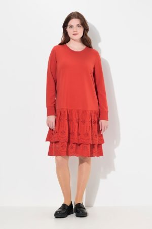 raudona eco medvilnes suknele su neriniais