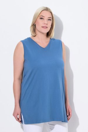 melsvi platus moteriski berankoviai marskineliai vasarai