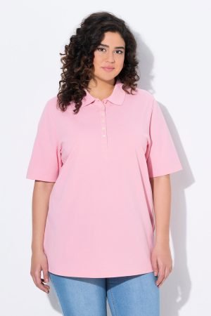 roziniai polo marskineliai merginoms dideli dydziai