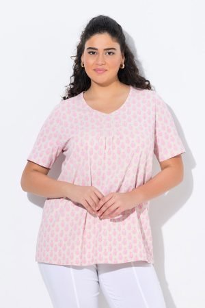 rausvi moteriski marskineliai su kaktuso piesiniu