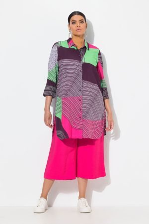 spalvinga dideliu dydziu viskozes palaidine 3/4 ilgio rankoves