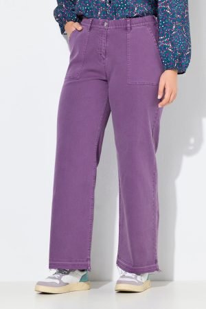 violetiniai moteriski dzinsai su dielemis priekinemis kisenemis