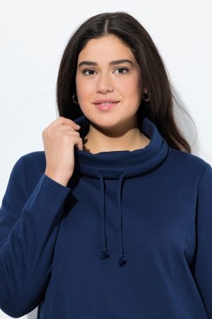 ilgas tamsiai melynas dzemperis suknele moterims