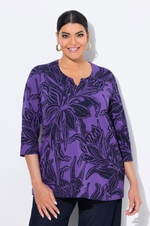 tamsiai violetiniai marskineliai is medvilnes moterims