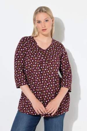 burgundijos vyno spalvos moteriski marskineliai su klostemis